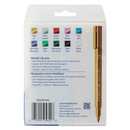 Staedtler Metallic Marker Set - Set of 10, Bullet Nib, back of packaging