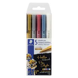 Staedtler Metallic Marker Set - Set of 5, Bullet Nib, front of packaging