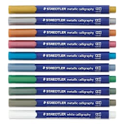 Staedtler Metallic Marker Set - Set of 10, Calligraphy Nib, caps on