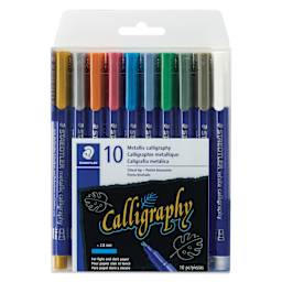 Staedtler Metallic Marker Set - Set of 10, Calligraphy Nib, front of packaging