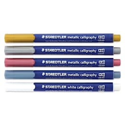 Staedtler Metallic Marker Set - Set of 5, Calligraphy Nib, caps on