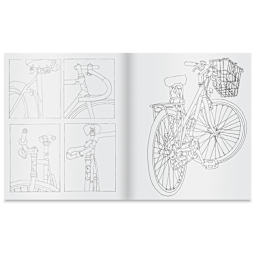 The Classic Bicycle Coloring Book, bike with basket