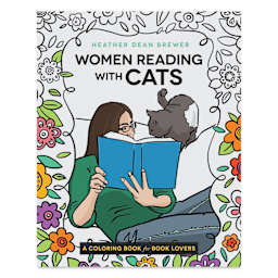 Women Reading with Cats Coloring & Activity Book - Paperback, 128 Pages, front cover