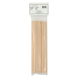 Bud Nosen Dowel Rods - 11-7/8", Assorted Diameters, Pkg of 40, back of packaging