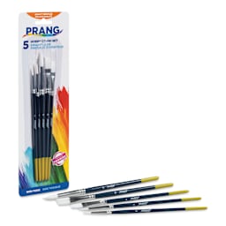 Prang Hobby Paint Brushes - Set of 5, brushes and packaging