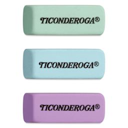 Dixon Ticonderoga Erasers - Set of 3, Pastel Colors
