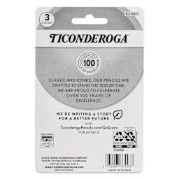 Dixon Ticonderoga Erasers - Set of 3, Pastel Colors, back of packaging