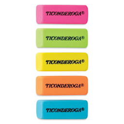 Dixon Ticonderoga Erasers - Box Set of 30, Neon Colors, included colors