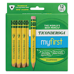 Dixon Ticonderoga My First Short Pencils - Set of 12, Yellow