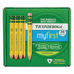 Dixon Ticonderoga My First Short Pencils - Set of 36, Yellow