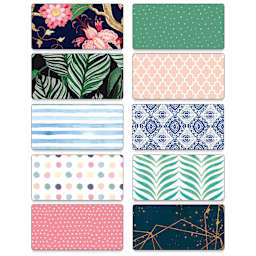 Folia Decorative Paper Pad - 7.6" x 9.9", Assorted, 10 Sheets, close up of designs