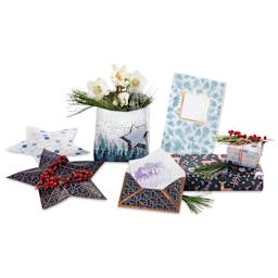 Folia Decorative Paper Pad - 7.6" x 9.9", Winter, 10 Sheets, craft examples