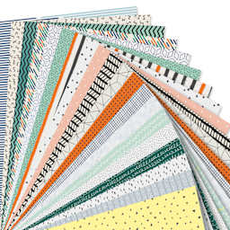 Folia Decorative Paper Pad - 9.4" x 13.4", Minimalist, 20 Sheets, fanned out