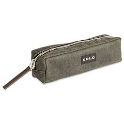 Kolo Parker Zipper Pouch - Sage, 2" x 7-1/2" x 2", angled