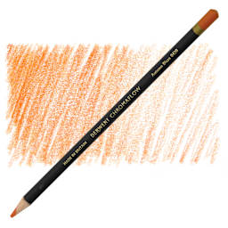 Derwent Chromaflow Colored Pencil - Autumn Blaze, swatch and pencil