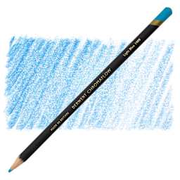 Derwent Chromaflow Colored Pencil - Light Blue, swatch and block
