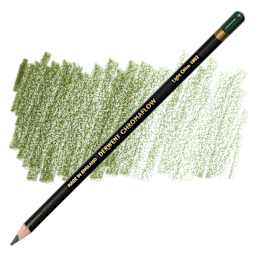 Derwent Chromaflow Colored Pencil - Light Olive, swatch and pencil