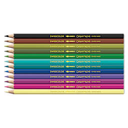 Caran d'Ache Swisscolor Aquarelle Colored Pencils - Set of 12, Kawaii Funny Monsters, contents