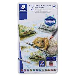 Staedtler Tinted Watercolor Pencils - Set of 12 (front of case)