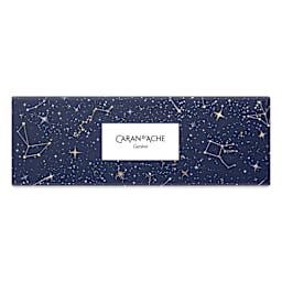Caran d'Ache Cosmic Blue Metallic Color Pencils - Assorted Colors, Set of 10, box