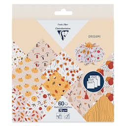 Clairefontaine Origami Paper - Fall, Assorted Sizes, Pkg of 60, packaging