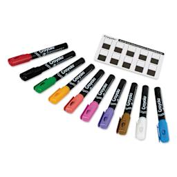 Crayola Acrylic Paint Markers - Set of 10, Assorted Colors, Bullet Nib, contents