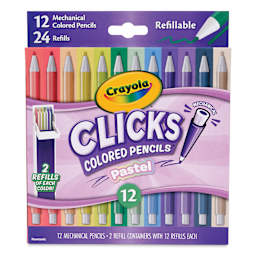 Crayola Clicks Retractable Color Pencils - Set of 12, Pastel Colors