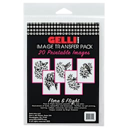Gelli Arts Image Transfer Pack - Pkg of 20, Flora and Flight front of packaging