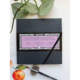 Arches Hardbound Watercolor Art Journal - 8.3" x 8.3", Hot Press, on table with fruit artwork