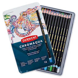 Derwent Chromaqua Watercolor Pencil - Set of 12, Assorted Colors