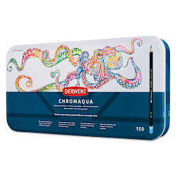 Derwent Chromaqua Watercolor Pencil - Set of 150, Assorted Colors, angled view