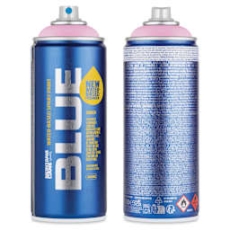 Montana Blue Water-Based Spray Paint - Powder Blush, 400 ml, front and back of can