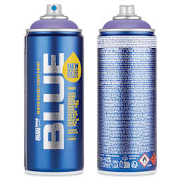 Montana Blue Water-Based Spray Paint - Teen Spirit, 400 ml, front and back of can