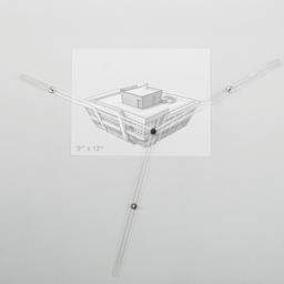 Koala Tools Perspective Ruler - 3-Point Ruler, 12" in-use with drawing