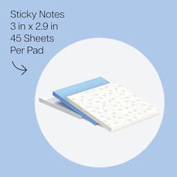 Sticky Notes 3 in x 2.9 in, 45 sheets per pad