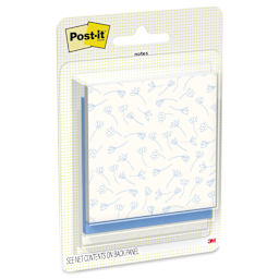Post-it Polished Patterns Sticky Notes - Pkg of 3, Blue Cottage, 3" x 2.9" front of packaging