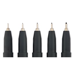 Copic Multiliner Plus Pens - Set of 5, Black, Assorted Fine Tip, close up of nibs
