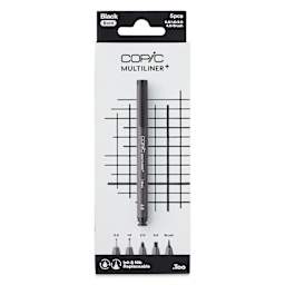 Copic Multiliner Plus Pens - Set of 5, Black, Assorted Bold Tip, front of packaging