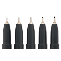 Copic Multiliner Plus Pens - Set of 5, Warm Gray, Assorted Fine Tip, close up of nibs