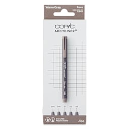 Copic Multiliner Plus Pens - Set of 5, Warm Gray, Assorted Fine Tip, front of packaging