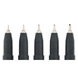 Copic Multiliner Plus Pens - Set of 5, Brown, Assorted Fine Tip, close up of nibs