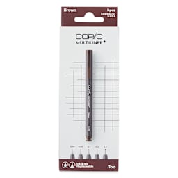 Copic Multiliner Plus Pens - Set of 5, Brown, Assorted Fine Tip, front of packaging
