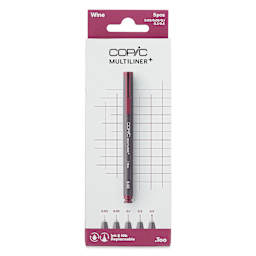 Copic Multiliner Plus Pens - Set of 5, Wine, Assorted Fine Tip, front of packaging