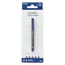 Copic Multiliner Plus Pens - Set of 5, Cobalt, Assorted Fine Tip, front of packaging