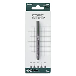 Copic Multiliner Plus Pens - Set of 5, Forest, Assorted Fine Tip, front of packaging
