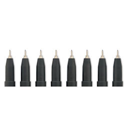 Copic Multiliner Plus Pens - Set of 8, Assorted Colors, 0.3 mm, Fine Tip, close up of nibs
