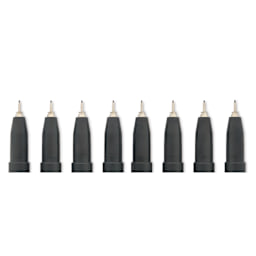Copic Multiliner Plus Pens - Set of 8, Assorted Colors, 0.1 mm, Fine Tip, close up of nibs