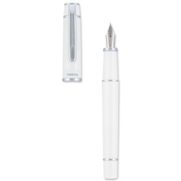 Pilot Prera Standard Fountain Pen - Porcelain White, Fine, cap off