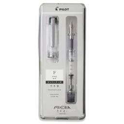 Pilot Prera Clear Fountain Pen - Black, Fine Nib, in packaging