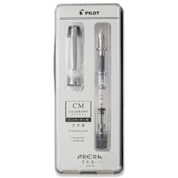 Pilot Prera Clear Fountain Pen - Black, Calligraphy Nib, in packaging